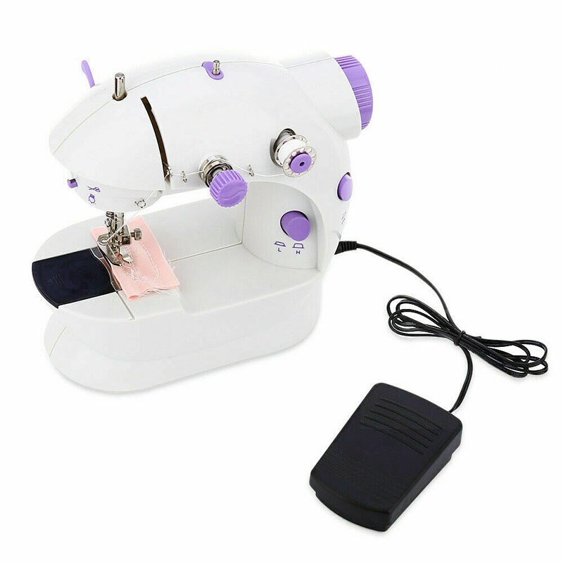 Mini Electric Desktop Sewing Machine 6W 2-Speed Lockstitch Sewing ABS+Electronic Components Sewing Machine