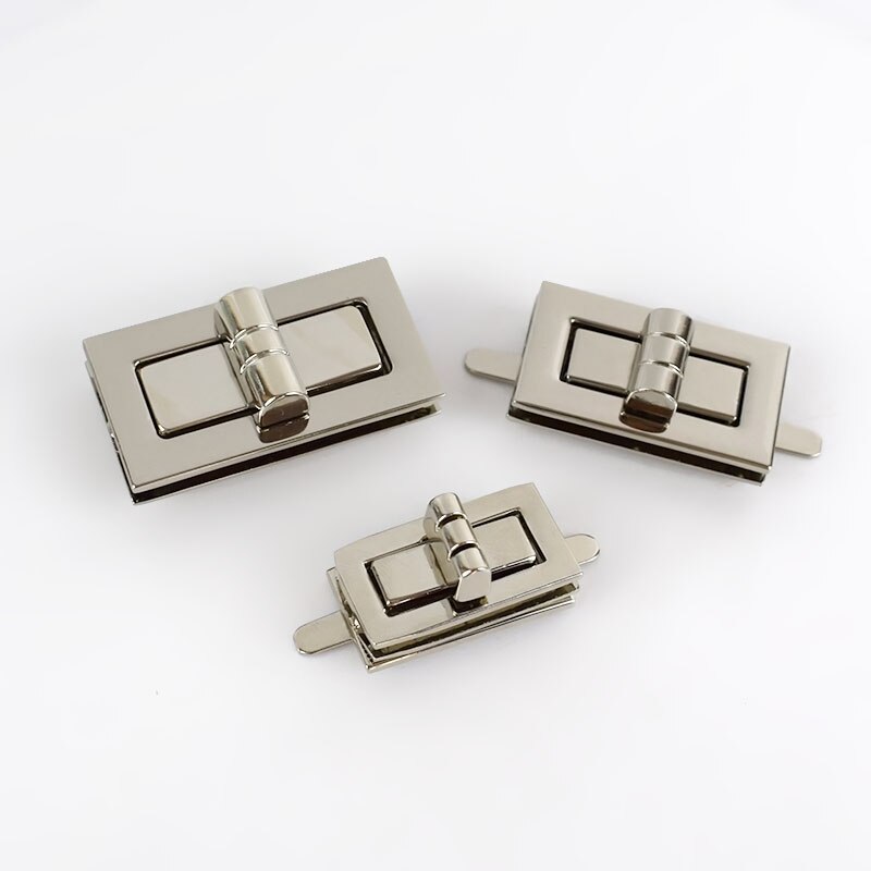 2 sztuk Deepeel 31/38/46mm nowy prostokąt metalowy się kłódka do bagażu zamknięcie zapięcie torba na ubrania klamra zamki łączniki DIY rzemiosło skórzane: Silver / 25x46mm