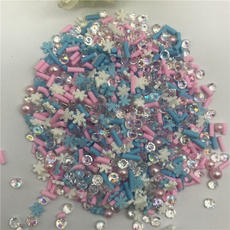 Suministros de resina para decoración de uñas, accesorios de arcilla transparente de polímero, lentejuelas para manualidades, scrapbook, batidos, manualidades, Navidad, 20g
