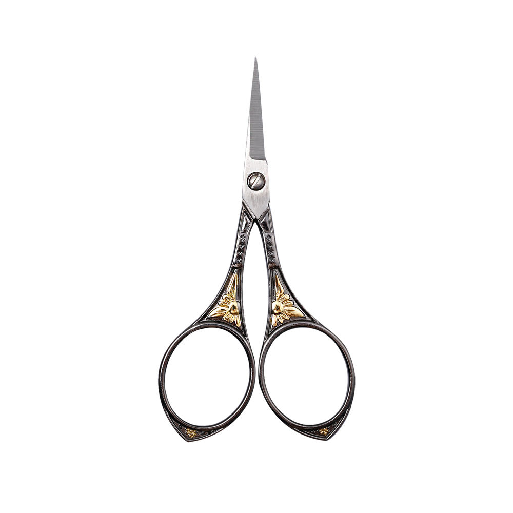 Lmdz 115 Mm Spitse Tip Lange Kruissteek Vintage Antieke Naaien Tailor Schaar Handwerk Diy Huishoudelijke Stof Cut Trim Shear: black gold flower