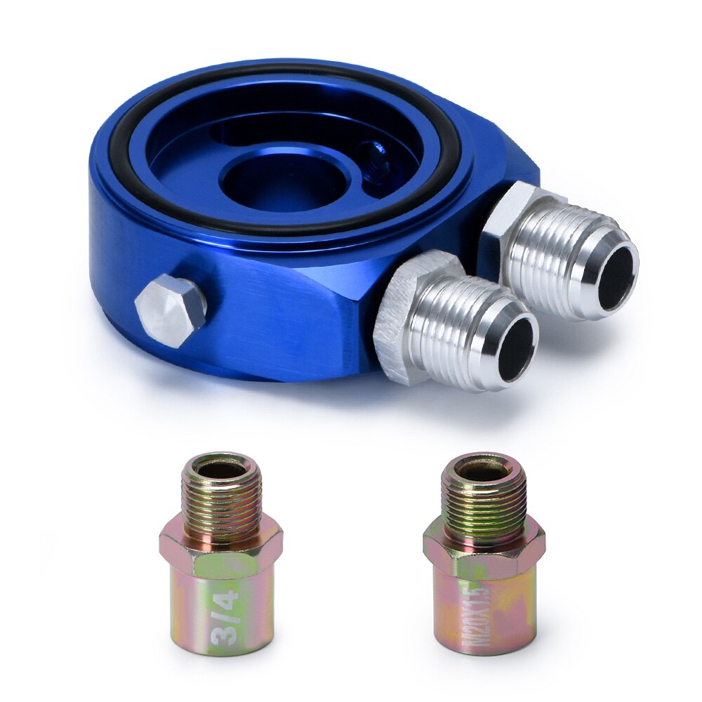 - Universal oil filter sandwich adapter Aluminum Sandwich Oil Adapter Filter Cooler Plate Kit AN10 JR6721: Blue