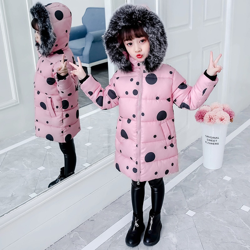 Kinderwinterjassen voor meisjes warme katoenen gewatteerde jas parka kinderen lange capuchon dikke bovenkleding meisjes winterkleding