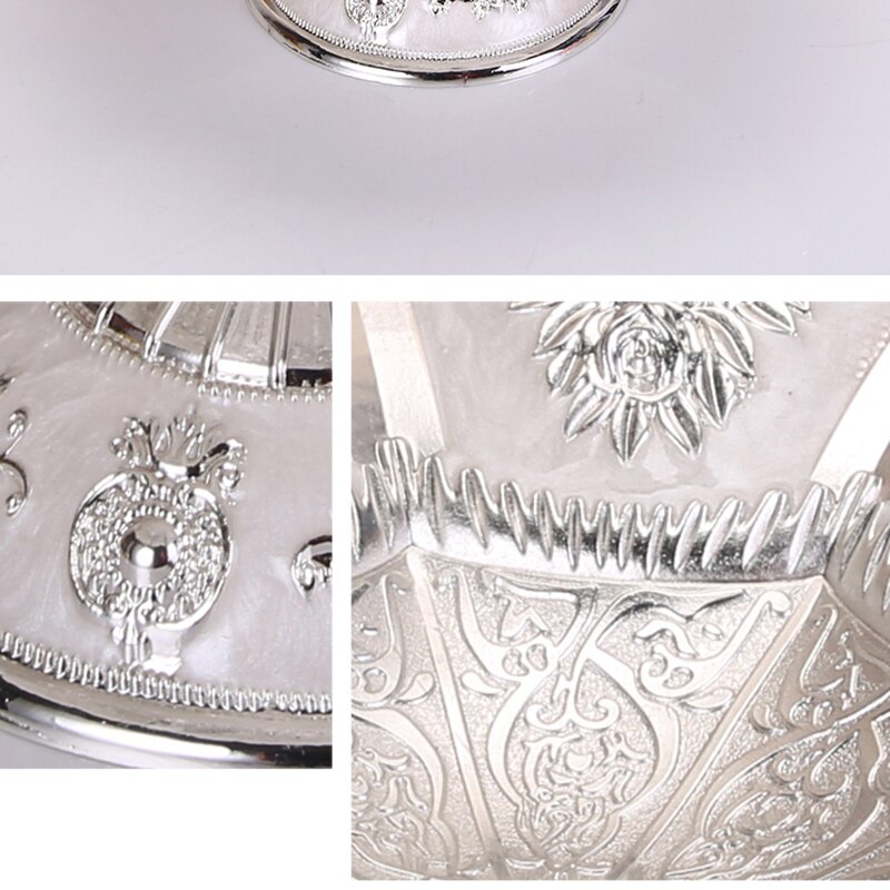 IMUWEN Luxury Fruit Plate Snack Tray Home Nut Bowl Desktop Organizer Decoration Storage Gold And Silver Ornaments