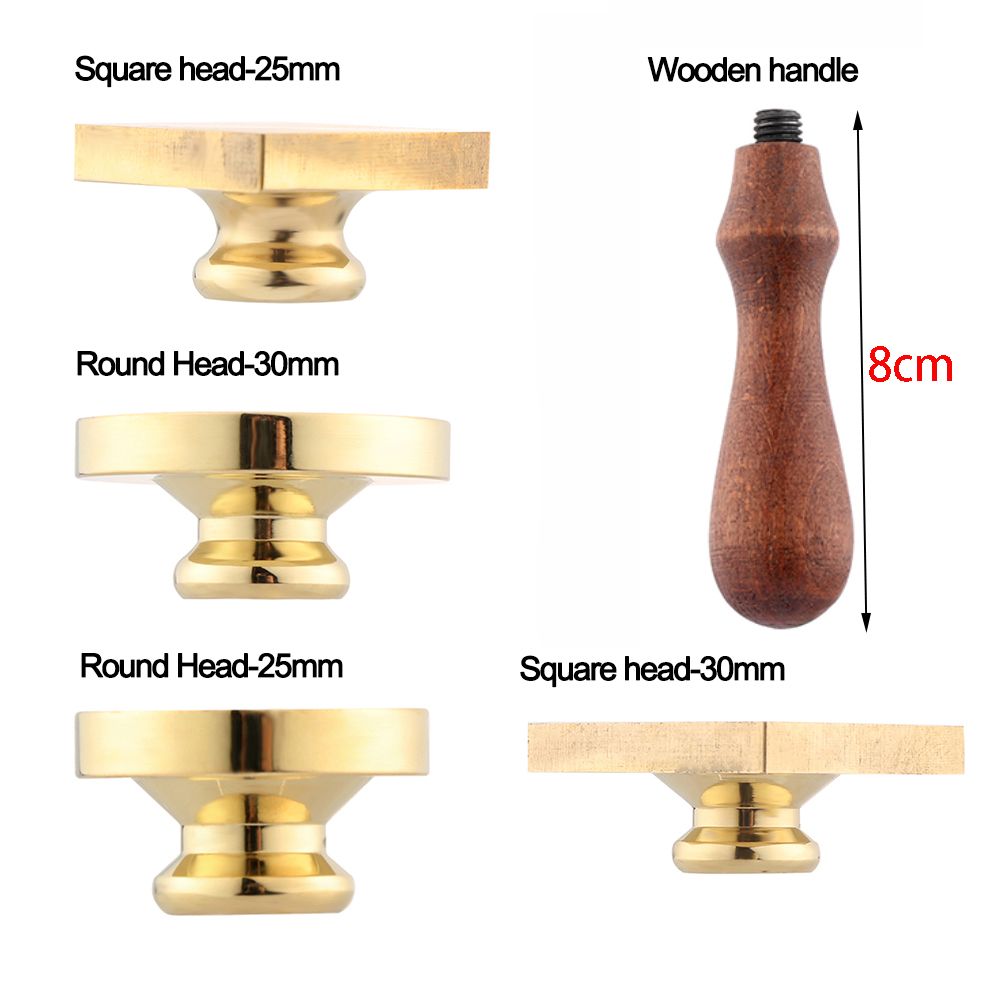 Cabezal de sellos de cera de sellado de latón Retro, mango de sello de cera de madera, mango de palisandro, cabezal de cobre para álbum de recortes