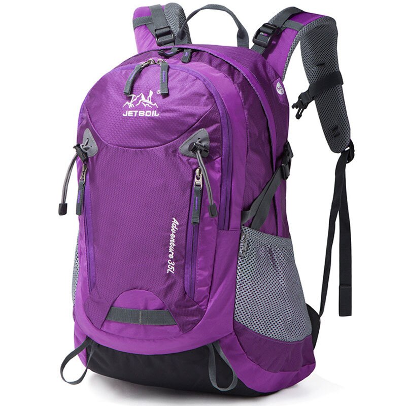 35L Hiking Backpack for Women Men Waterproof Outdoor Camping Backpack Travel Climbing Rucksack Sports Mountaineering Bag: Purple