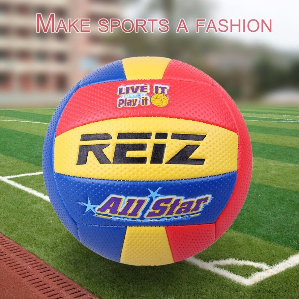 REIZ Soft Touch Volleyball Ball Training Competition Ball PU Leather Standard Size 5 Outdoor Indoor Volleyball Ball For Students