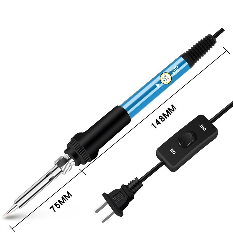 Soldering Iron 60W ON/OFF Switch Adjustable Temperature Electric Solder Iron Rework Station Mini Handle Heat Pencil Welding Tool