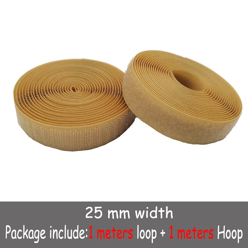 25mm colour fastener tape hooks and loops sewing Accessories tape strap for shoe repair clothing DIR 1m hook + 1m loop: Color 08