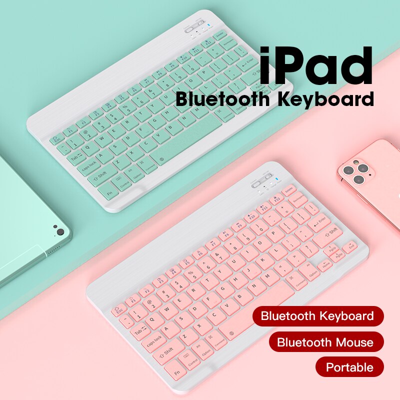 Bluetooth Wireless Pink Keyboard Mouse Combo For iPad Surface Tablet Laptop Silent Keyboard Mute Mini Size Keyboard Mouse Set