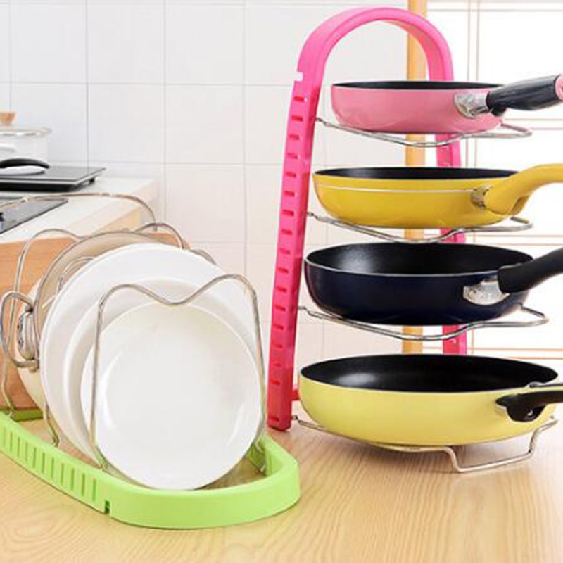 multifunctionele Multilayer Pot Pan Cover Standhouder Verstelbare Rack Planken Keuken Opslag Tool23