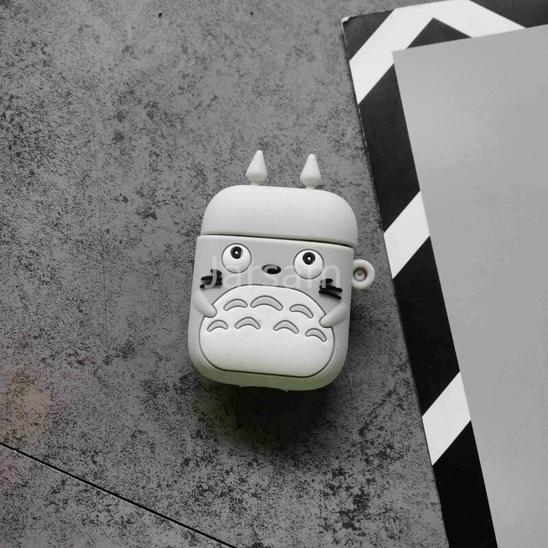 2020 per Airpods 2 Custodia In Silicone Del Punto Del Fumetto di Caso Della Copertura Per Apple Airpods Sveglio del Trasduttore Auricolare 3D caso Cuffia Per Earpods christm: Totoro