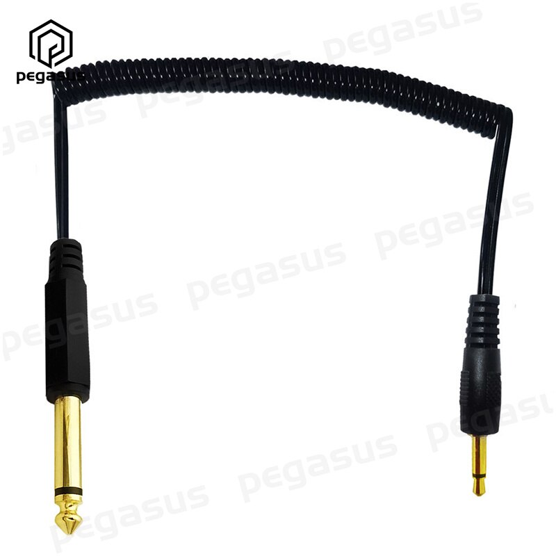 0.8 Meter Coiled Spiral Cable 6.35mm Male to 3.5mm Male/Female Cable