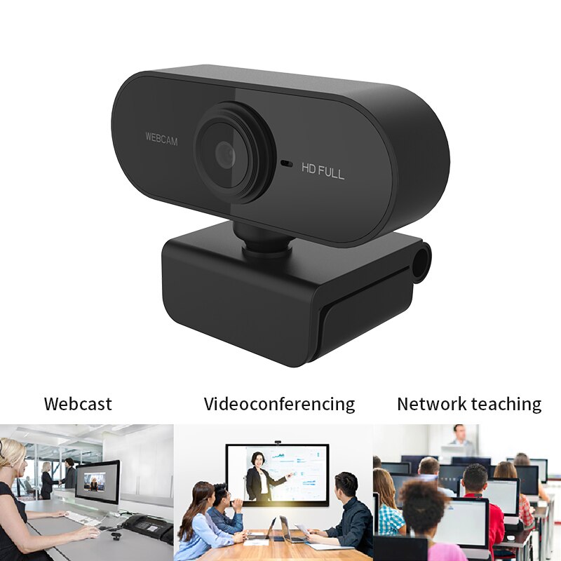 Hd 1080P Webcam Mini Computer Pc Webcamera Met Microfoon Draaibare Camera 'S Voor Bellen Conferentie Werk Live-uitzending Video