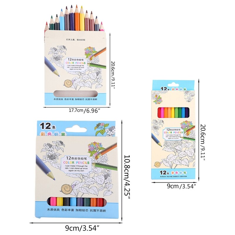 Lápices de colores de madera Natural para dibujo, suministros de bocetos para artista, oficina y escuela, 12/24 unidades