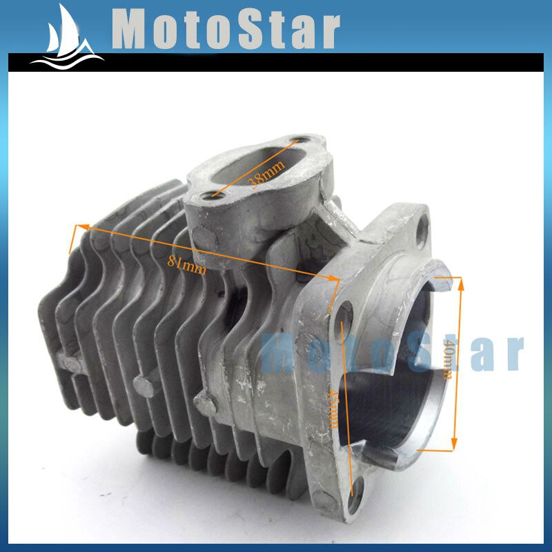 3 Electrode L7T Spark Plug + 40mm Cylinder Head + 10mm Piston Pin Ring For 47cc 2 Stroke Engine Mini Quad ATV Pocket Dirt Bike