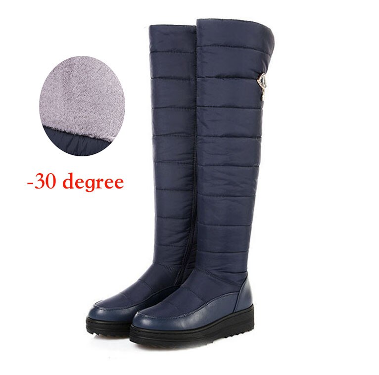 Winter Women Over Knee High Down Snow Boots 51cm Casual Ankle Boots Wedge Zipper Mother High Boots Down Boots Woman HX-89