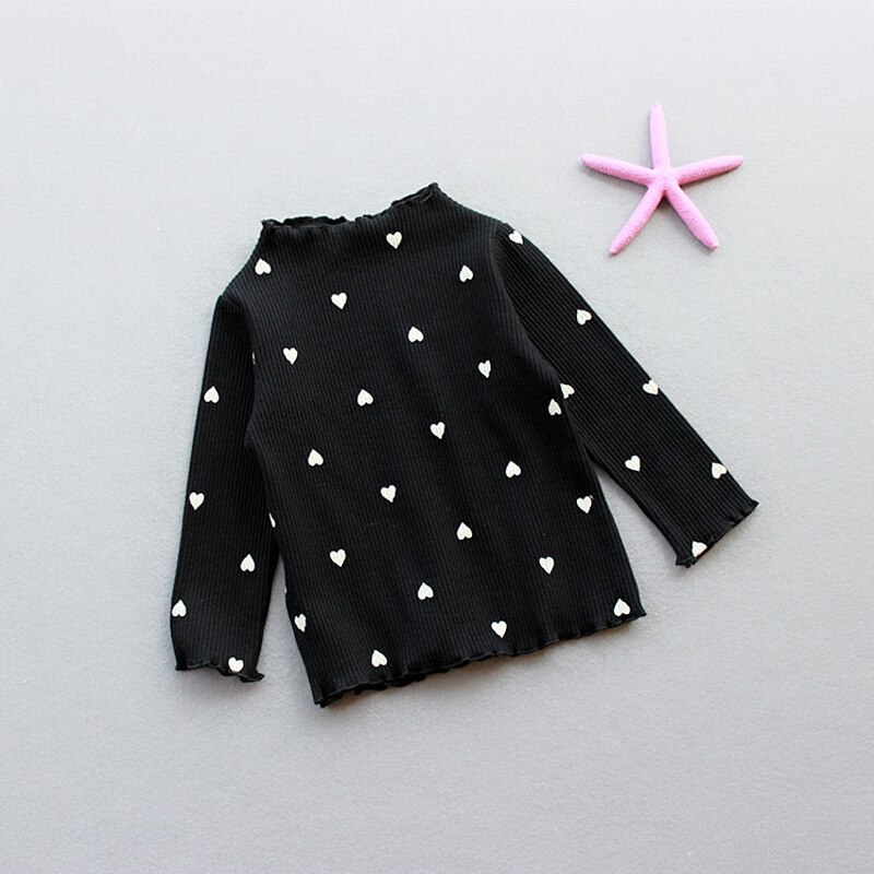 Zwy 483 herfst babymeisjes schattige trui kind liefde patroon print prinses lange mouwen top peuter katoenen casual kostuum blouse