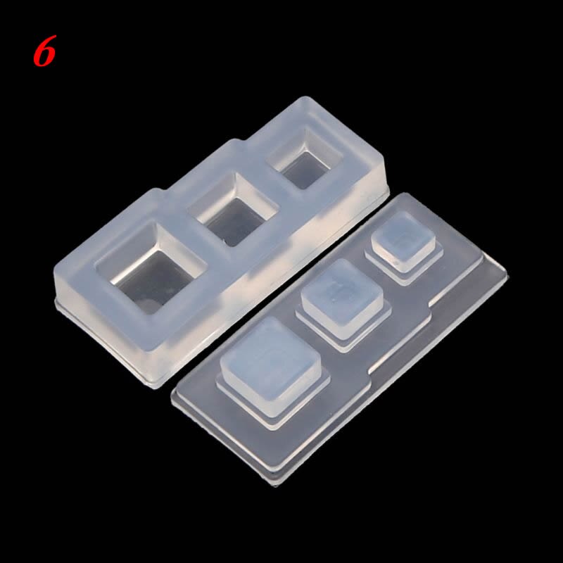 UV Resin Geometric Molds Hollow Quicksand Mold with Square Round Ellipse Mold: 6