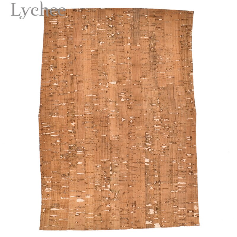Lychee Life 21x29cm A4 Soft Cork PU Fabric Wood Grain Synthetic Leather DIY Material For Handbag Belts Garments: 1