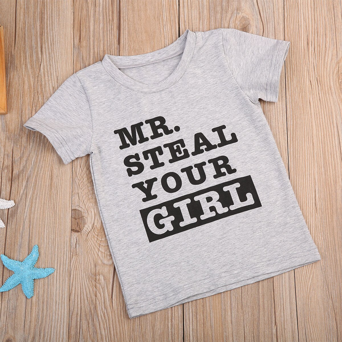 Peuters kinderen baby jongens zomer grijs korte mouwen tops t-shirt kleding maat 1-6y