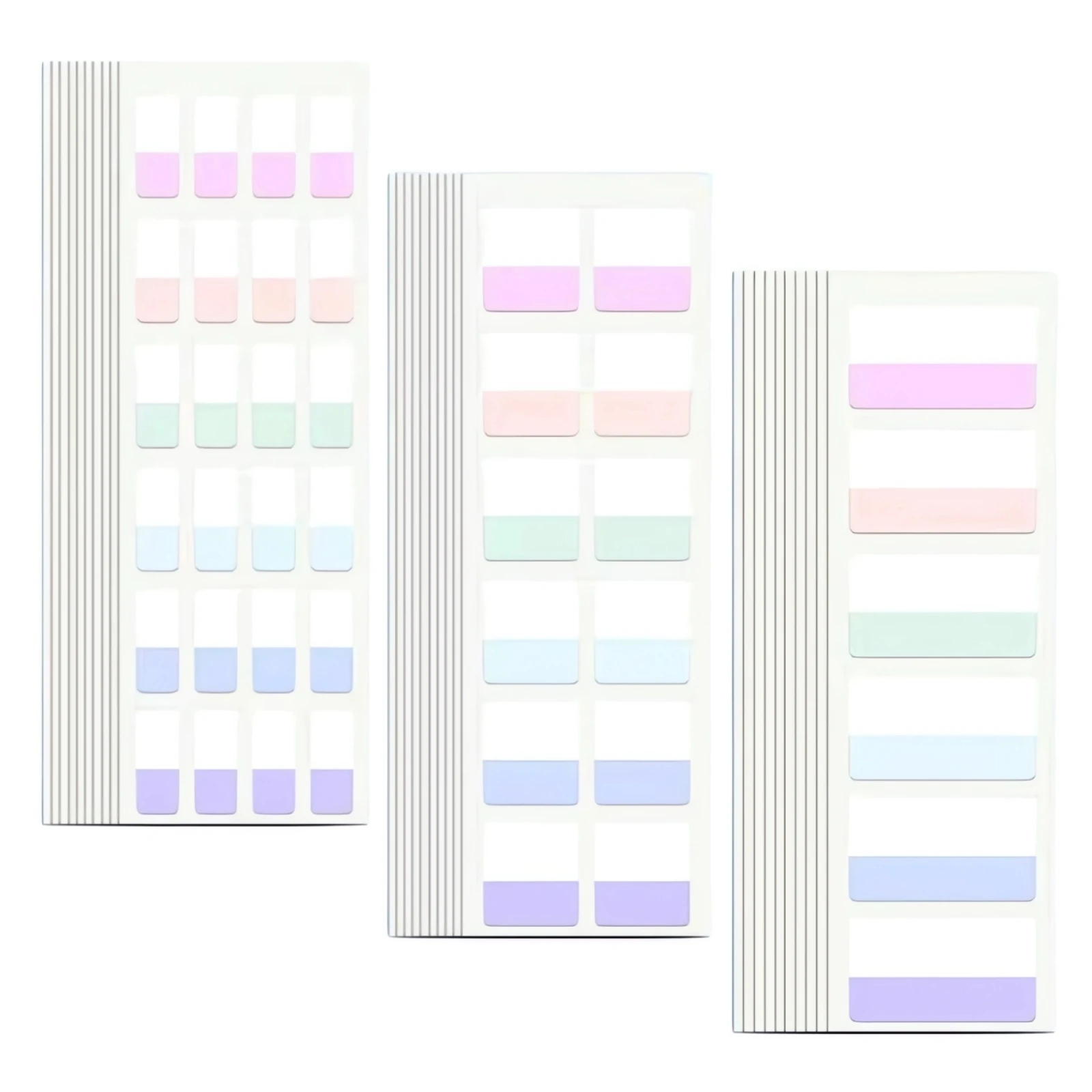 Lichte kleuren Sticky Index Sticker Tabs, 3 maten 6 kleuren beschrijfbare herbruikbare bestandsvlaglabels voor Bijbel: MULTI