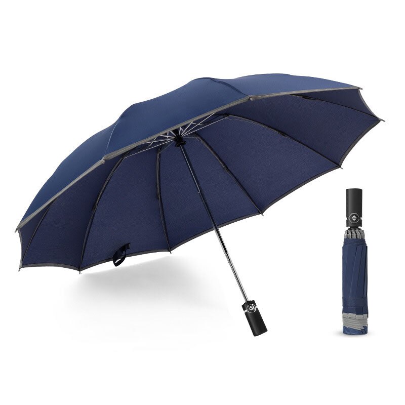Parapluie inversé Compact coupe-vent pliable | 10 côtes Auto ouvert et fermé pliant, petit parapluie de voyage inversé: 12