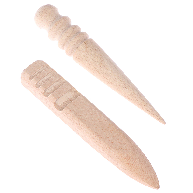 Artesanal haste de polimento de couro artesanato bordas slicker redonda madeira leathercraft ferramenta