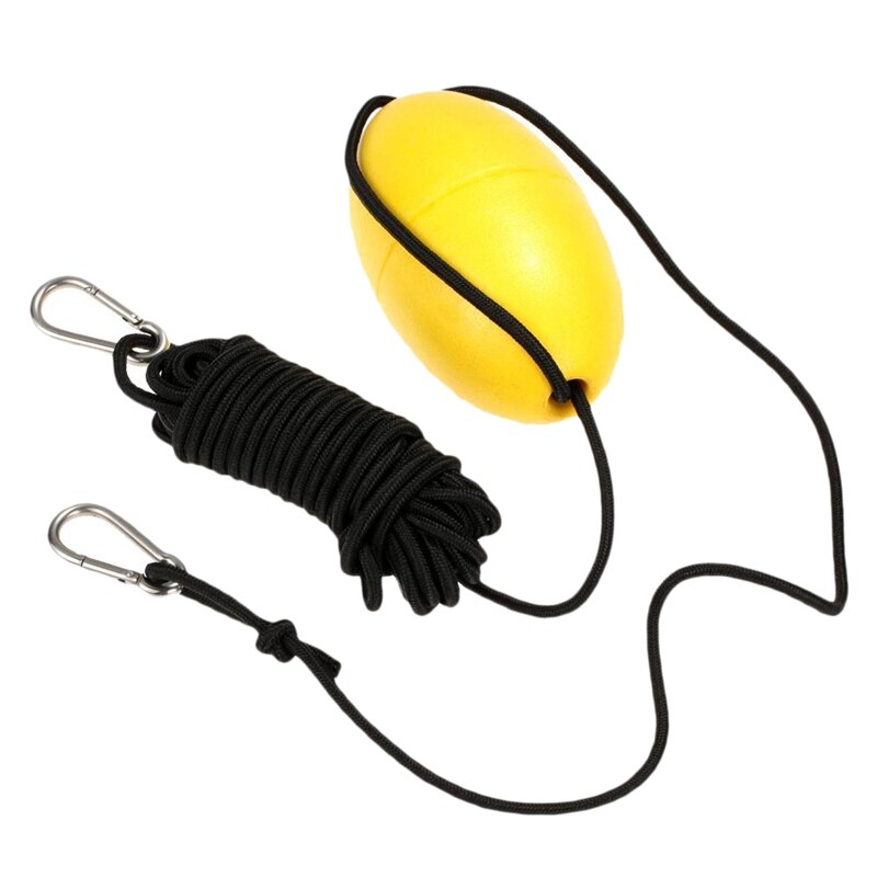 29.5 Ft. Marine Rope Tow Line Buoy Ball Float Leash Stainless Steel Hook for Fishing Drift Anchors System: Default Title