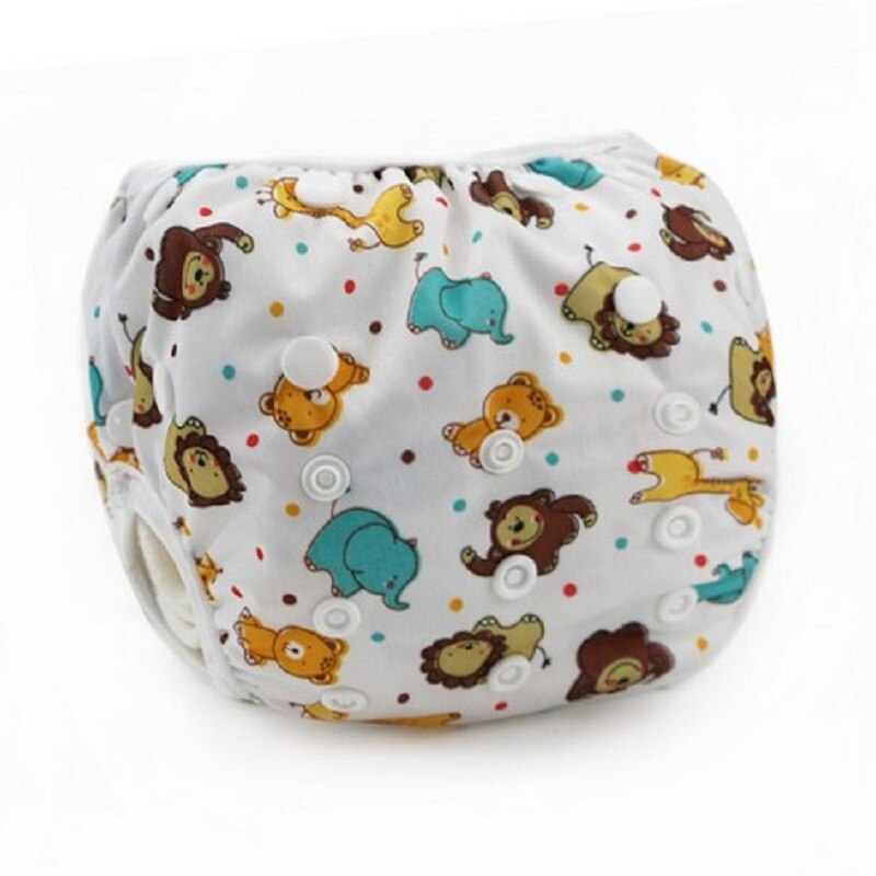 Couche de bain pour bébé, vêtement étanche, réutilisable, ajustable, pour bébés garçons et filles de 0 à 3 ans: Animal park