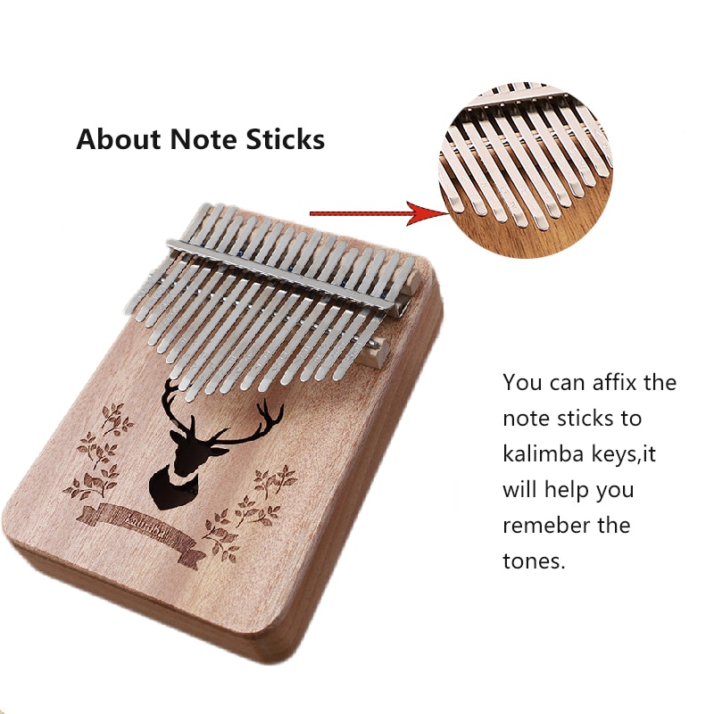 17 clave Piano de pulgar Kalimba de madera maciza de caoba instrumento Musical africanos dedo Pianos de instrumento Accesorios