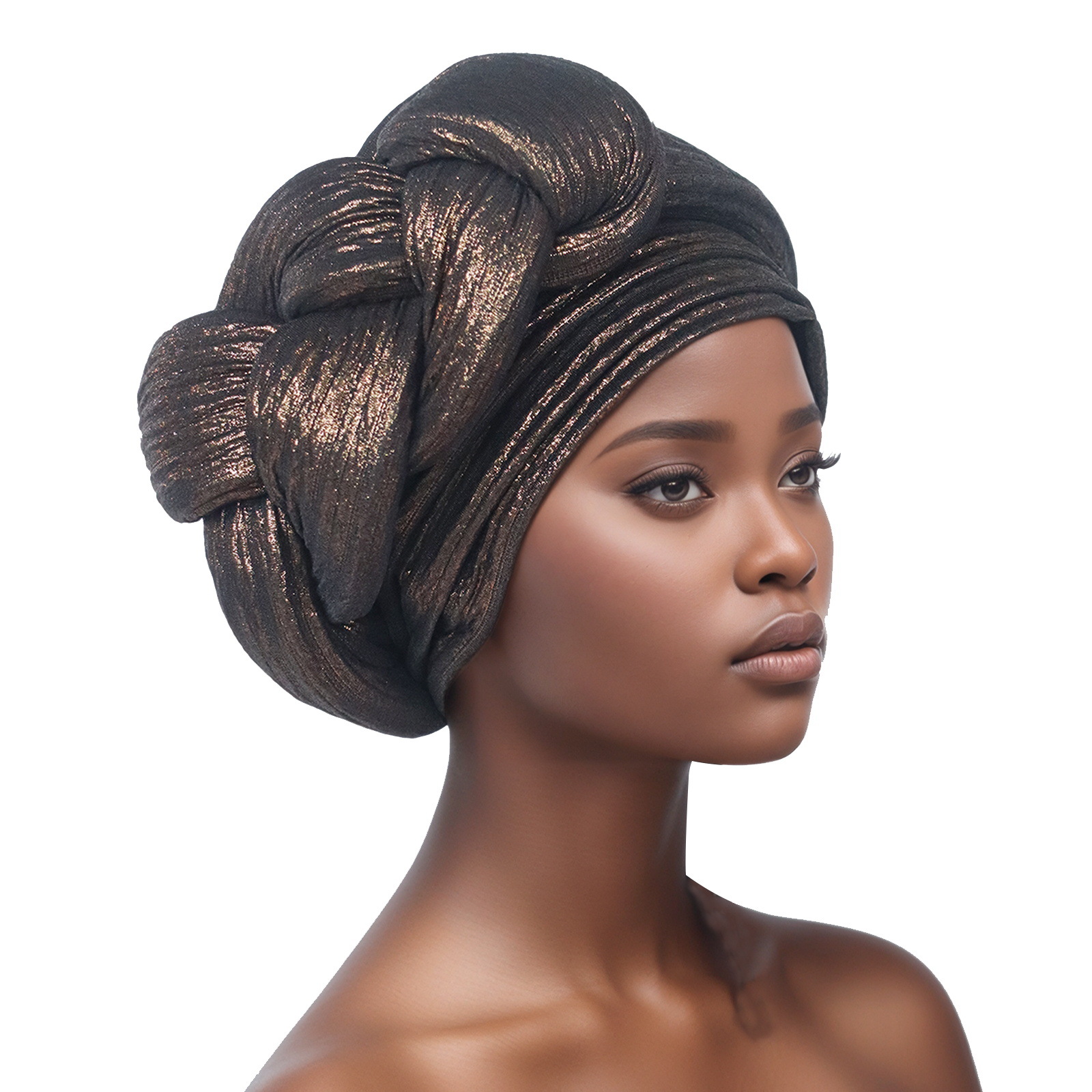 Exaggerated Big Braid Turban Cap for Women African Lady Head Wraps Nigeria Autogele Headtie Wedding Party Headgear Turbante: Blue