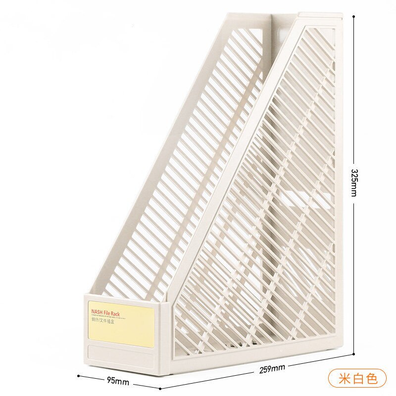 DIY Desk Organizer File Tray Book Stand Office School Desk Book Storage Box Bookends Book Shelf Stationery Organizer: white