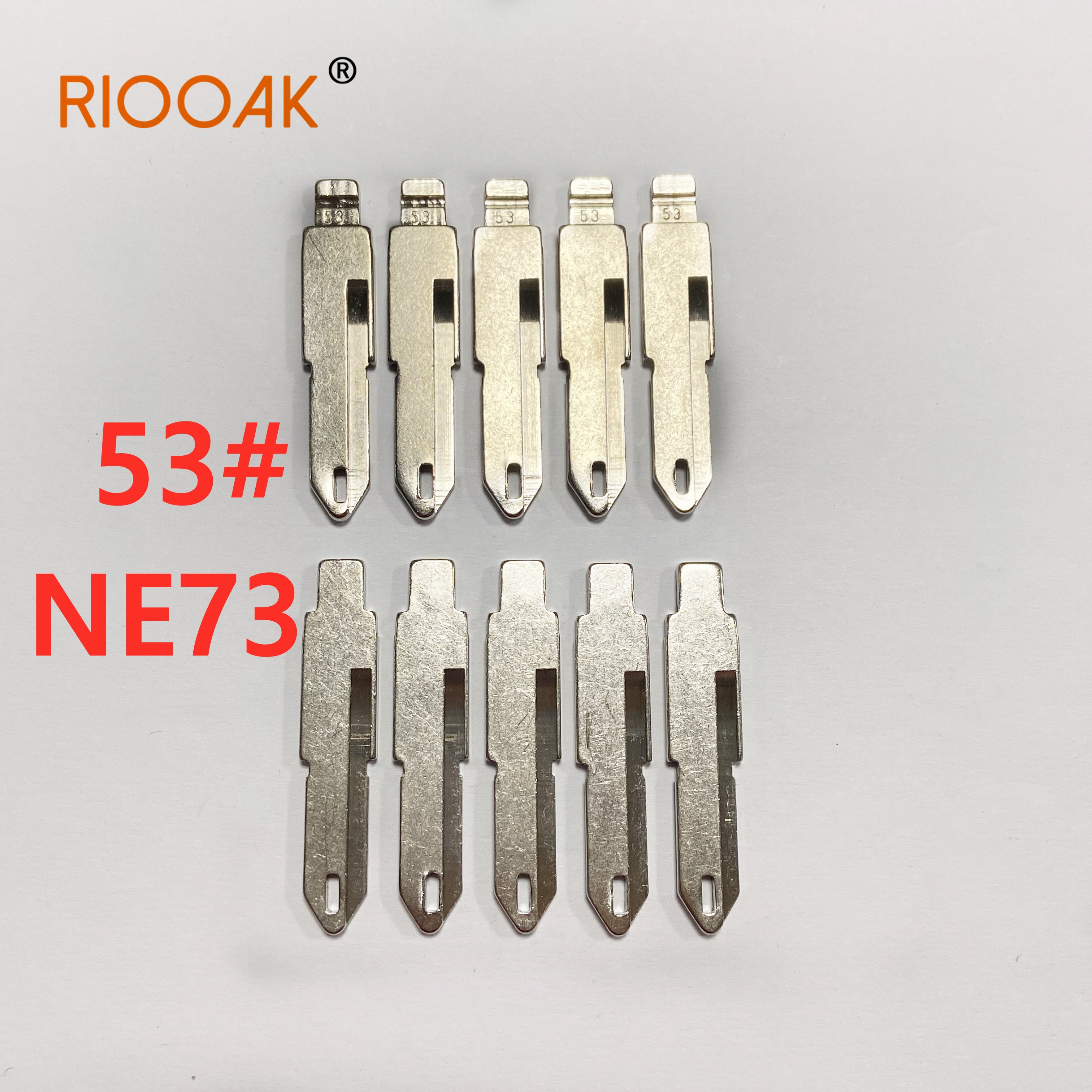 Riooak 10Pcs Lishi NE73 #53 Kd Remote Key Blade Leeg Voor Renault Peugeot 206 207 Citroen C2 NO.53 auto Flip Key Vervanging Deel