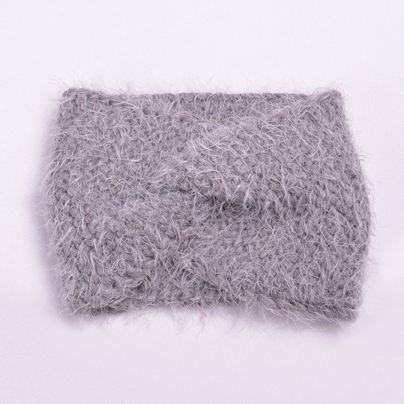 Gebreide Vrouwen Hoofdband Tulband voor Meisjes Zachte Katoenen Breien Winter Haarband Baby Meisjes Haar Accessoires: Grey headband