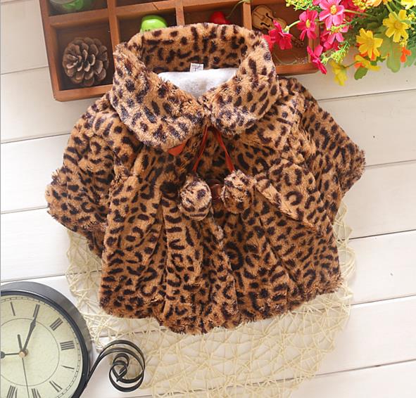 2017 Nova alta qualidade do bebê da menina casaco de leopardo inverno JS006