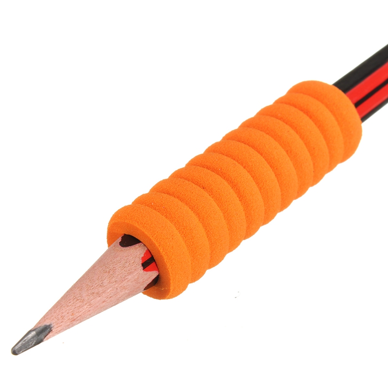 Kicute10pcs/lot Comfort Soft Foam Pen Pencil Grips Pen Control Pupil Handwriting Aid Kids Children School Stationery