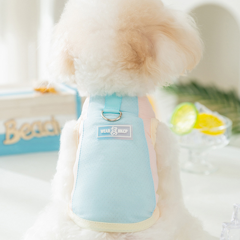 Dog Cooling Vest Thin Summer Dog T Shirt Dog Sunscreen Pet Dog Clothes with Buckle Bichon Breathable Mesh Puppy Costumes