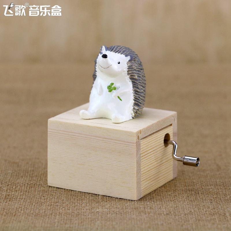 Décoration de la maison enfants | Mini-Animal singe pingouin, chat, chien ours, actionné à la main, boîtes à musique: VIOLET