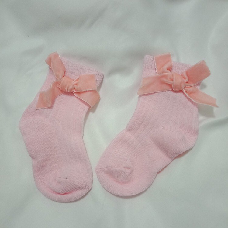 Tjejer tubstrumpor höst vår prinsessa spets rosett barn barn strumpor passar 1-10 år 1 par /2 st: Rosa / S (1-3t)