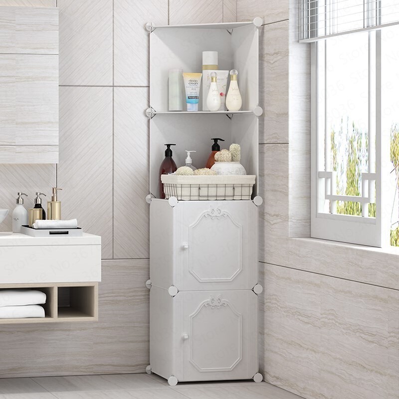 Triangle Cabinet Corner Multi-function Rack Resin Plastic Storage Small Living Room French Muebles Dormitorio Bedroom Furniture