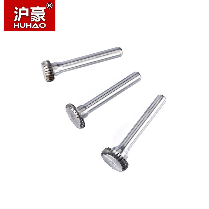 Huhao 1pc 6mm- schachten wolfraamstaalfrees metaal slijpen snijgereedschap roterende vijl cilindrische freesbit voor metaalpolijsten t-type