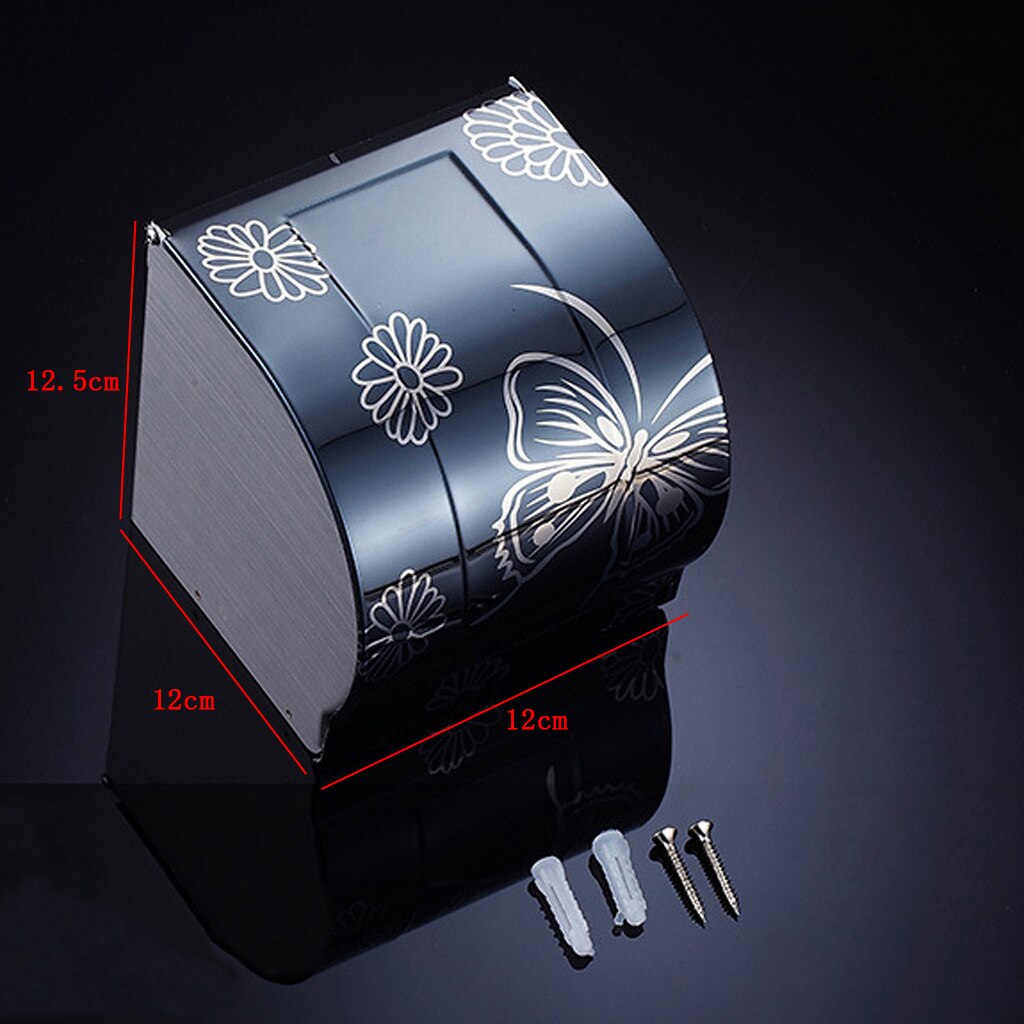 Butterfly Pattern Bathroom Toilet Paper Holder Paper Roll Holder Storage Box Central Fold Hand Paper Dispenser with Screws
