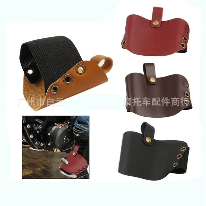 Retro moto sko pad skyddande klassisk del motorcykel stövlar skydd vintage brun protector café racer motorcykel tillbehör