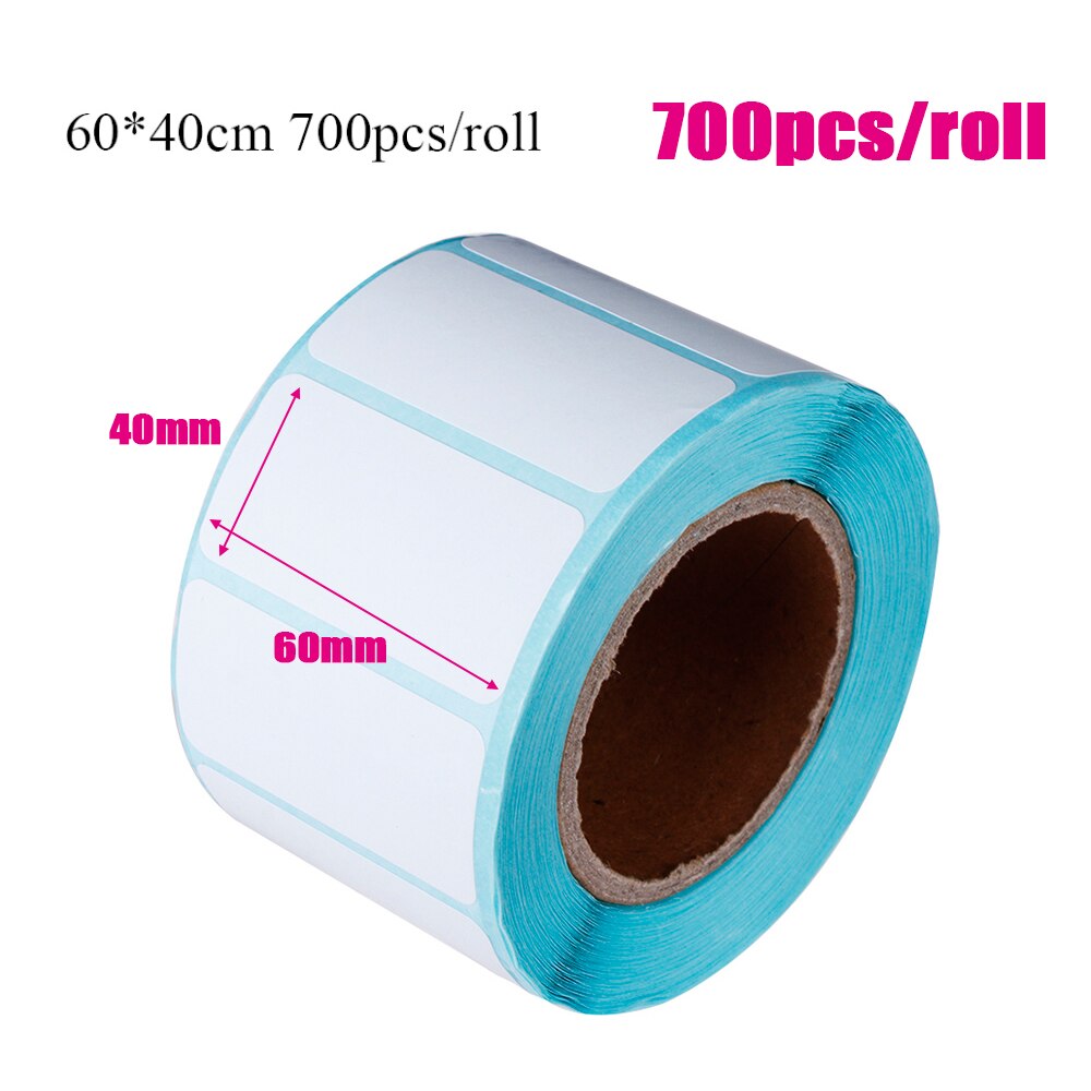 1 rolle Klebe Thermische Etikett Aufkleber Supermarkt Preis Leere Direkt Druck Papier Wasserdicht Paket Schild Druck Liefert: 60x40mm 700Stck