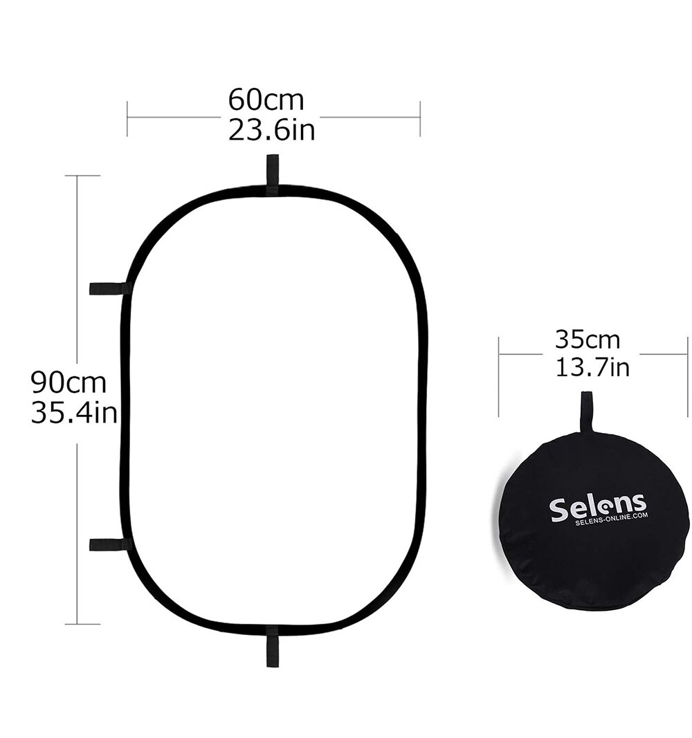 Reflector Fotografie Licht Diffuser Translucent Fotografie Afbeelding Reflector Draagbare Ovale Dslr Camera Licht Reflector 60x90cm
