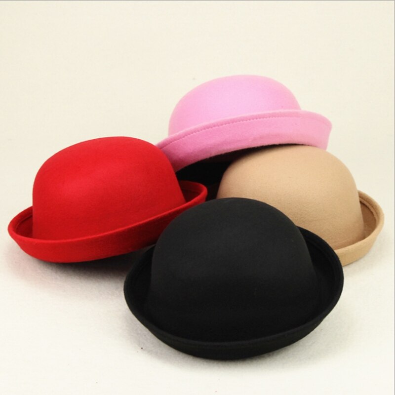 Korean Version Dome Girl Performance Stage Jazz Hat Solid Color Spring Summer Adult Red Felt Hat Women Cap