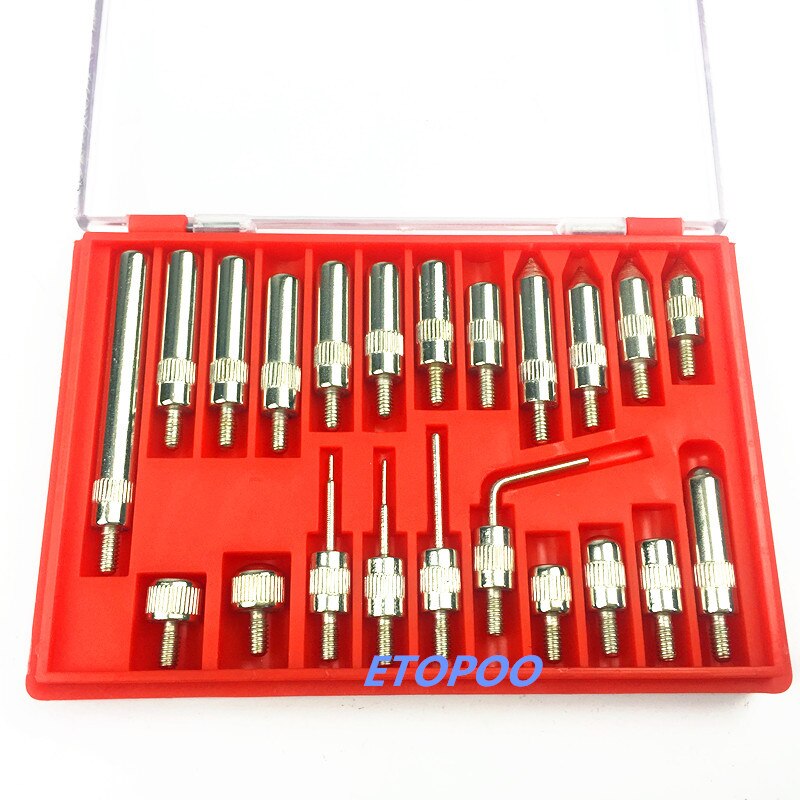 0-10mm /1inch Dial Indicator 22Pcs M2.5 and 4-48 Thread Tip For Dial &amp; Test Indicators Steel Dial Indicator Point Set