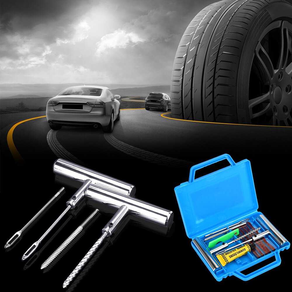 12 unids/set parche herramientas para arreglar Reparación de neumáticos de coche herramientas Kit de reparación de neumáticos de pinchazo en el neumático herramienta de reparación de neumáticos de goma de rápido pegamento