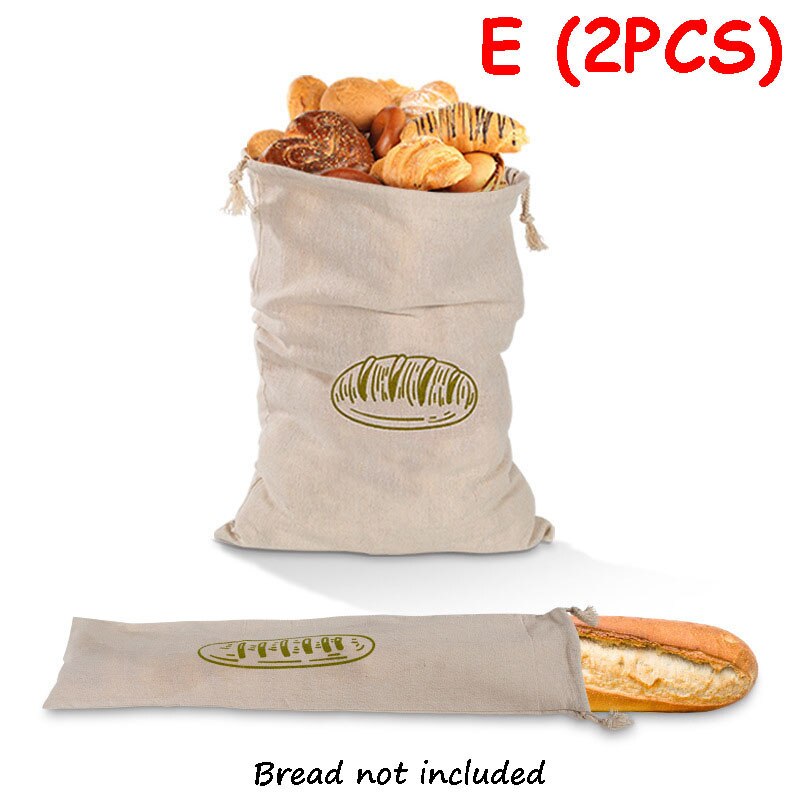 Linnedbrødposer, der kan genanvendes løbebånd til loaf baguette brødopbevaringspose: E
