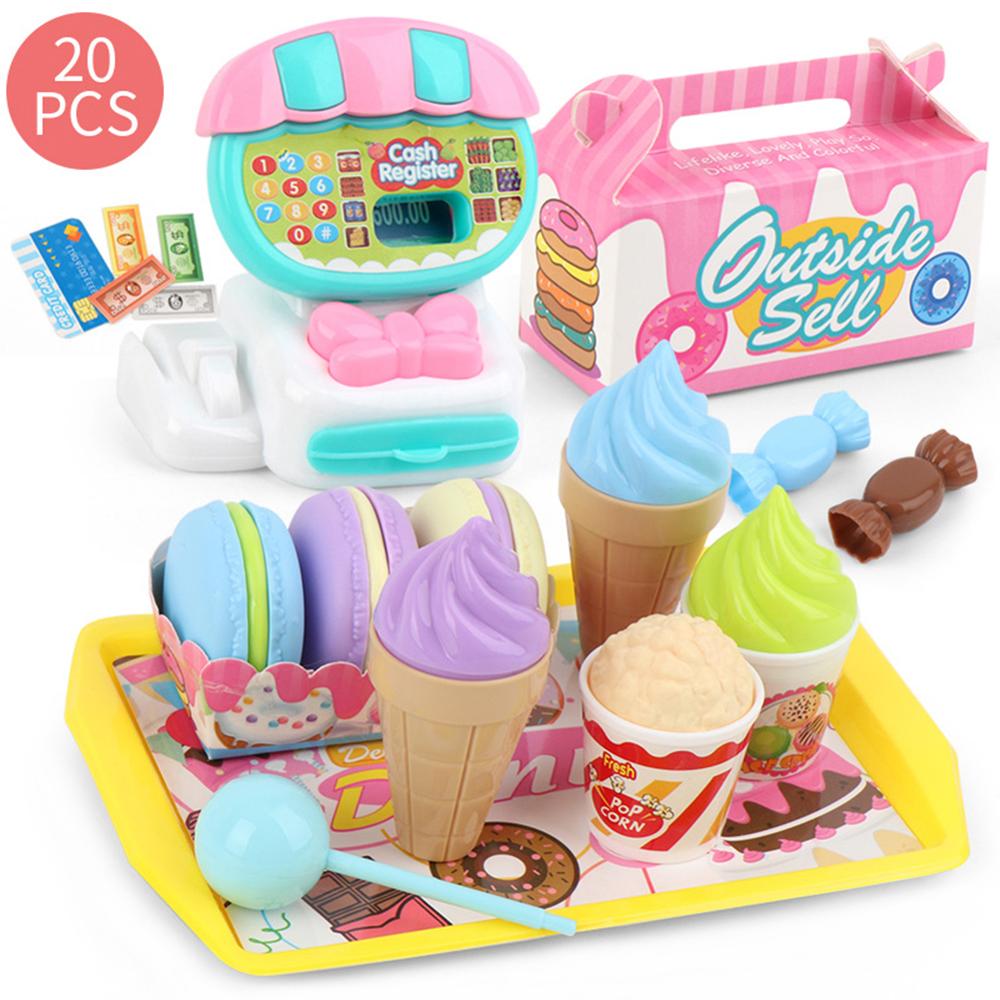 Bambini mini-mart Giochi Di Imitazione Giocattolo impostato Colorato di Plastica di Simulazione Gelato Verdura Registratore di cassa per Bambini Regali